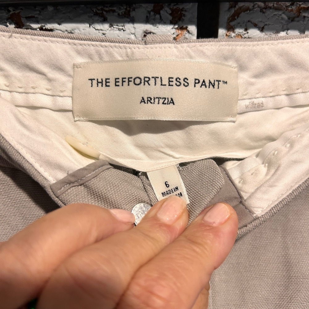 Aritzia Wilfred The Effortless Pant Beige Linen Blend Pleat Wide Leg Trousers 6 - Picture 8 of 8